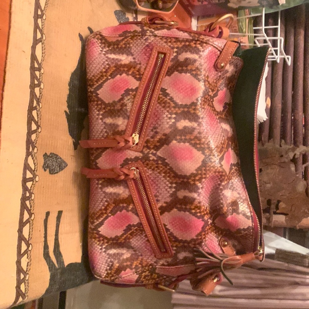 Dooney and Bourke python pink and brown  barely used